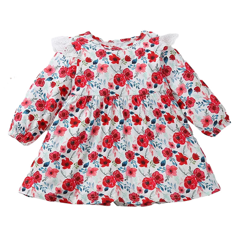 Baby Girl Rose Printed Dress Wholesale 99626887