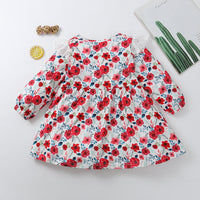 Load image into Gallery viewer, Baby Girl Rose Printed Dress Wholesale 99626887
