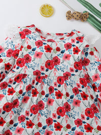 Load image into Gallery viewer, Baby Girl Rose Printed Dress Wholesale 99626887
