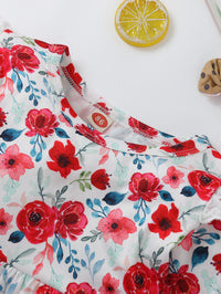 Load image into Gallery viewer, Baby Girl Rose Printed Dress Wholesale 99626887
