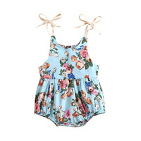 Load image into Gallery viewer, Baby Girl Self Tie Cami Bodysuit With Floral Pattern Wholesale 93132649
