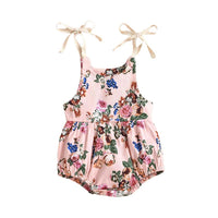 Load image into Gallery viewer, Baby Girl Self Tie Cami Bodysuit With Floral Pattern Wholesale 93132649
