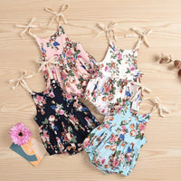 Load image into Gallery viewer, Baby Girl Self Tie Cami Bodysuit With Floral Pattern Wholesale 93132649
