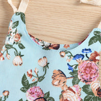 Load image into Gallery viewer, Baby Girl Self Tie Cami Bodysuit With Floral Pattern Wholesale 93132649
