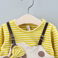 Load image into Gallery viewer, Baby Girl Striped Polka Dot Print Fake Two Piece Dress  Wholesale 69603372
