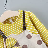 Load image into Gallery viewer, Baby Girl Striped Polka Dot Print Fake Two Piece Dress  Wholesale 69603372
