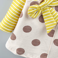 Load image into Gallery viewer, Baby Girl Striped Polka Dot Print Fake Two Piece Dress  Wholesale 69603372
