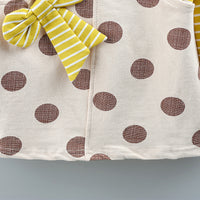 Load image into Gallery viewer, Baby Girl Striped Polka Dot Print Fake Two Piece Dress  Wholesale 69603372
