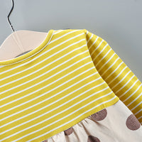 Load image into Gallery viewer, Baby Girl Striped Polka Dot Print Fake Two Piece Dress  Wholesale 69603372
