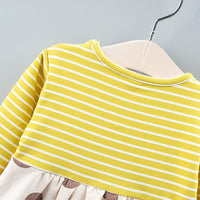 Load image into Gallery viewer, Baby Girl Striped Polka Dot Print Fake Two Piece Dress  Wholesale 69603372
