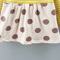 Load image into Gallery viewer, Baby Girl Striped Polka Dot Print Fake Two Piece Dress  Wholesale 69603372
