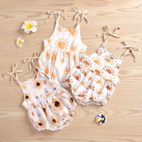 Load image into Gallery viewer, Baby Girl Sun Or Flower Print Cami Onesie Wholesale 10432660
