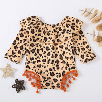 Load image into Gallery viewer, Baby Girl Tie Dye Pom Pom Ruffle Collar Long Sleeve Bodysuit Wholesale 69804606
