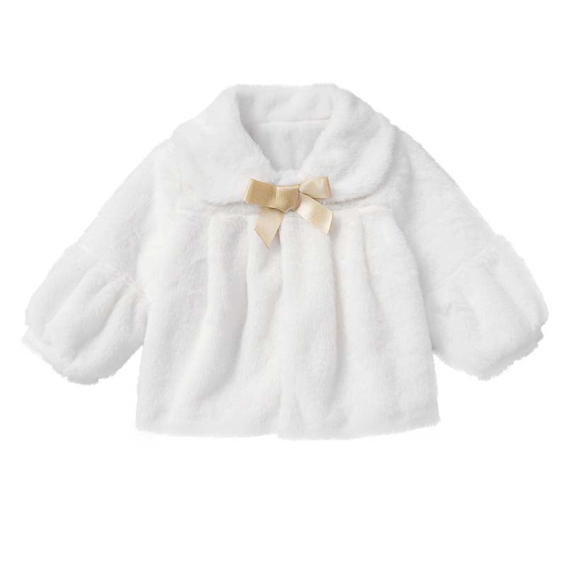 Baby Girl Turn Down Collar Faux Fur Coat Wholesale 02736457