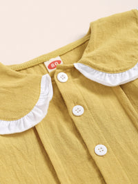 Load image into Gallery viewer, Baby Girl Turn Down Collar Yellow Dress Wholesale 03326891
