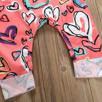 Load image into Gallery viewer, Baby Girl Valentine&#39;s Day Love Heart Tank Jumpsuit Wholesale 52184690
