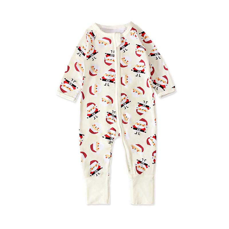 Baby Girl Xmas Santa Printed Jumpsuit Wholesale 10575000