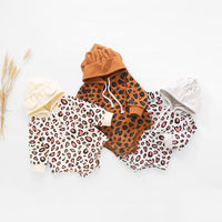 Load image into Gallery viewer, Baby Leopard Drawstring Hooded Bodysuit Wholesale 43687050
