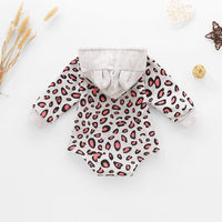 Load image into Gallery viewer, Baby Leopard Drawstring Hooded Bodysuit Wholesale 43687050

