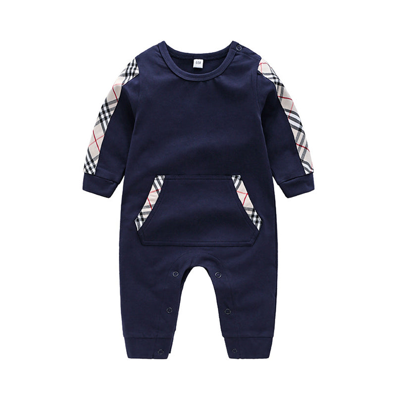 Baby Plaid Decor Jumpsuit Wholesale 95674699