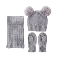 Load image into Gallery viewer, Baby Pom Pom Hat &amp; Scarf &amp; Gloves Knitted Set  Wholesale 66023648
