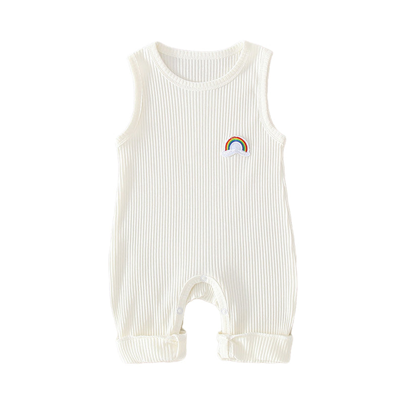 Baby Rainbow Detail Ribbed Tank Jumpsuit Wholesale 90482364