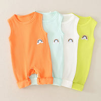 Load image into Gallery viewer, Baby Rainbow Detail Ribbed Tank Jumpsuit Wholesale 90482364
