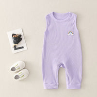 Load image into Gallery viewer, Baby Rainbow Detail Ribbed Tank Jumpsuit Wholesale 90482364
