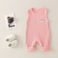 Load image into Gallery viewer, Baby Rainbow Detail Ribbed Tank Jumpsuit Wholesale 90482364
