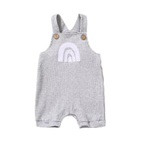 Load image into Gallery viewer, Baby Rainbow Print Ribbed Overall Romper Wholesale 08312882
