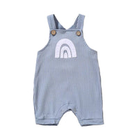 Load image into Gallery viewer, Baby Rainbow Print Ribbed Overall Romper Wholesale 08312882
