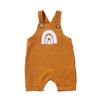 Load image into Gallery viewer, Baby Rainbow Print Ribbed Overall Romper Wholesale 08312882
