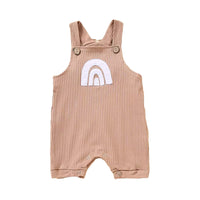 Load image into Gallery viewer, Baby Rainbow Print Ribbed Overall Romper Wholesale 08312882
