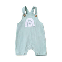 Load image into Gallery viewer, Baby Rainbow Print Ribbed Overall Romper Wholesale 08312882
