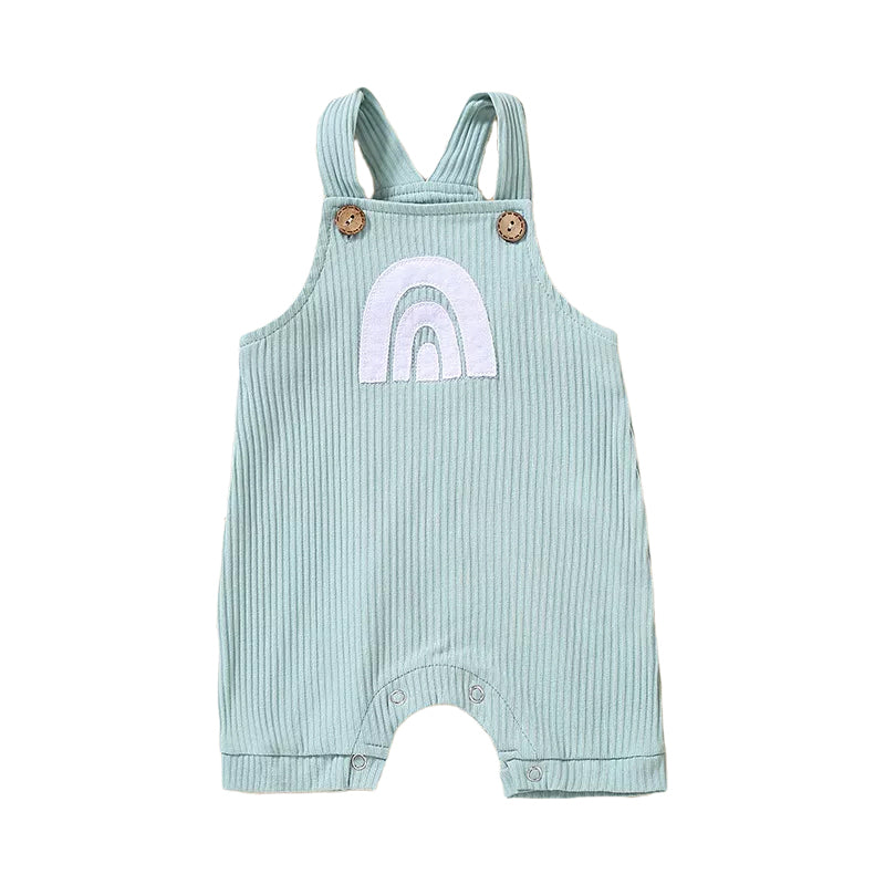 Baby Rainbow Print Ribbed Overall Romper Wholesale 08312882