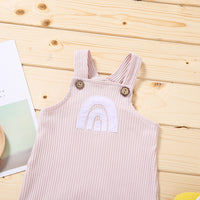 Load image into Gallery viewer, Baby Rainbow Print Ribbed Overall Romper Wholesale 08312882
