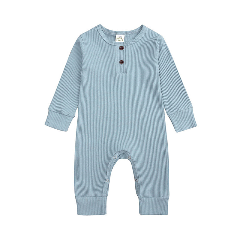 Baby Girls Boys Solid Color Muslin&Ribbed Jumpsuits Wholesale 31586330
