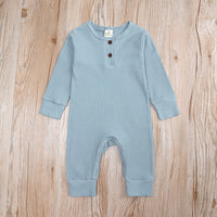 Load image into Gallery viewer, Baby Girls Boys Solid Color Muslin&amp;Ribbed Jumpsuits Wholesale 31586330
