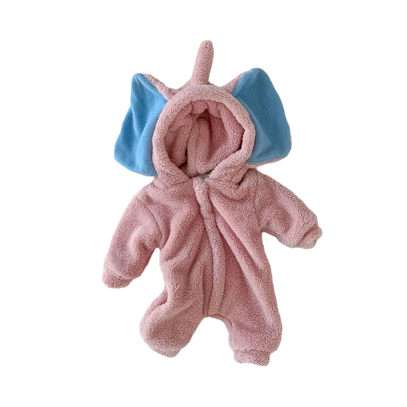 Baby Solid Color Teddy Hoodie Jumpsuit Wholesale 20875748