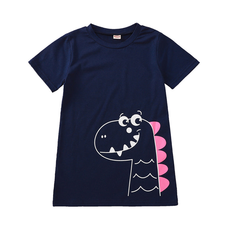 Baby Toddler Dino Print Cartoon T-Shirt Wholesale 88042933