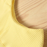 Load image into Gallery viewer, Baby Toddler Girl Solid Color Outfit One Shoulder Ribbed Top And Shorts Wholesale 80222450
