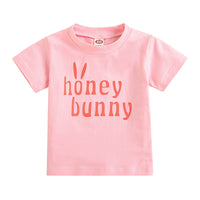 Load image into Gallery viewer, Baby Toddler Kid Girl Honey Bunny Print T-shirt Wholesale 69592416
