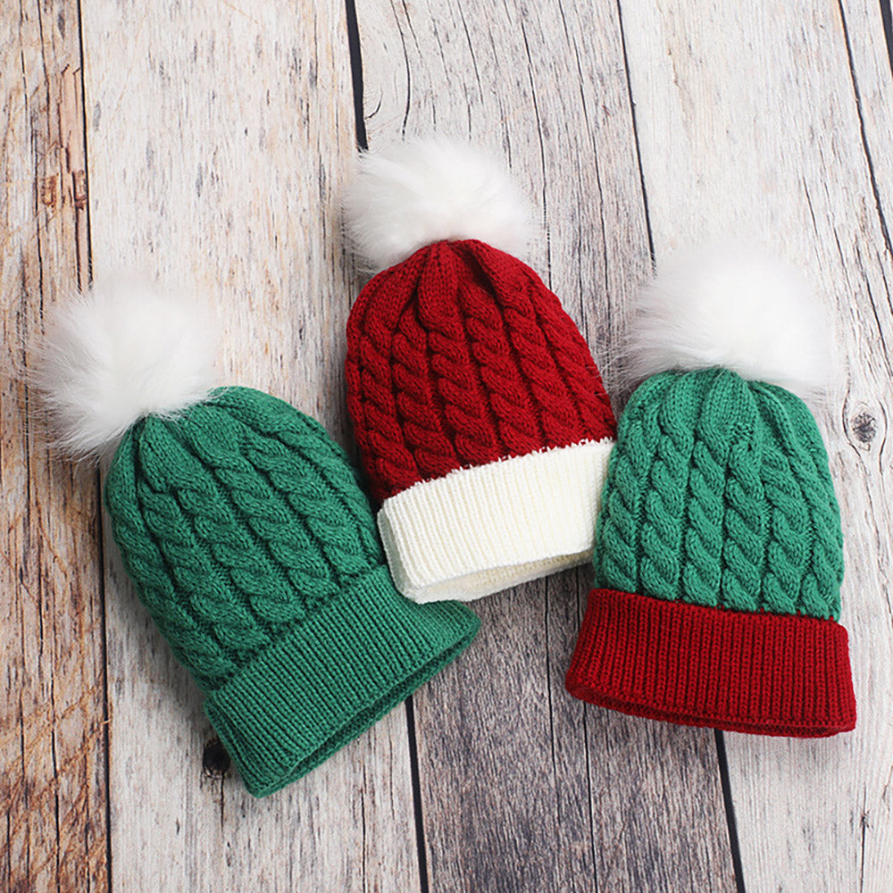 Baby Xmas Pom Pom Decor Knit Beanie Wholesale 97475914