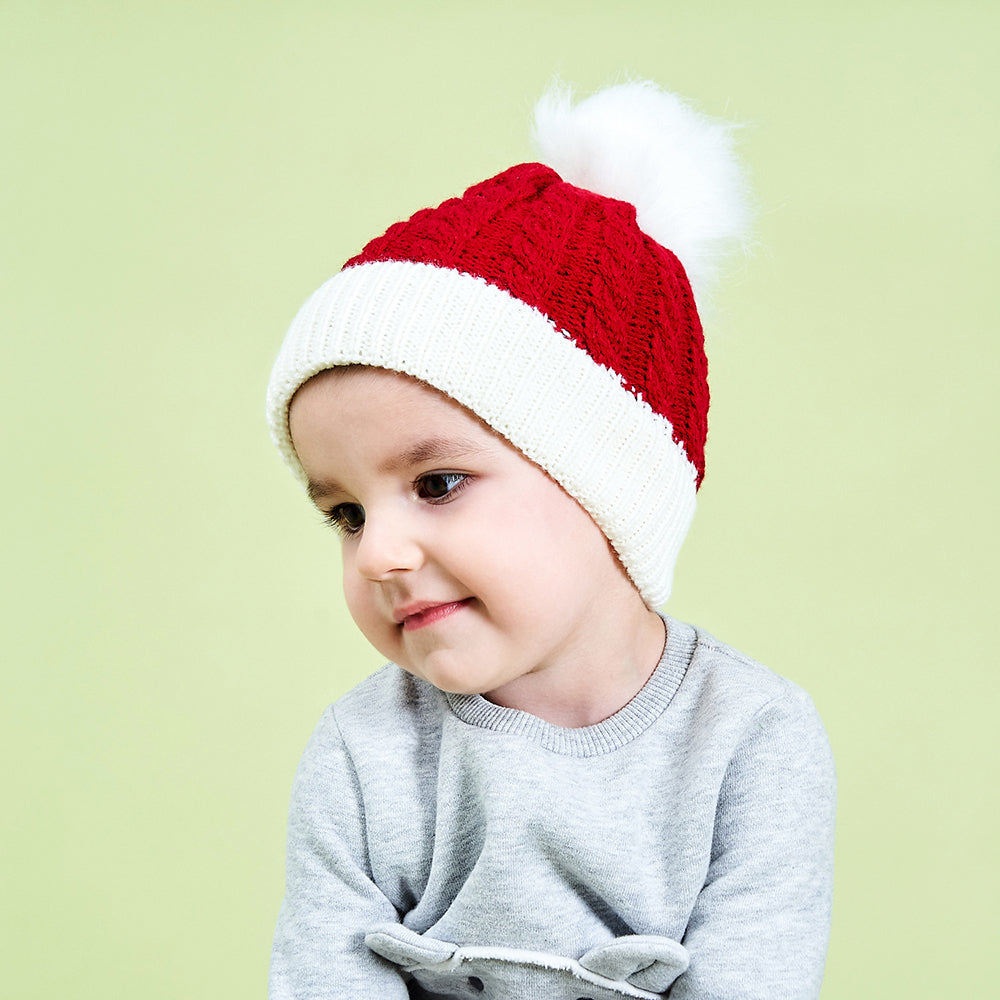Baby Xmas Pom Pom Decor Knit Beanie Wholesale 97475914