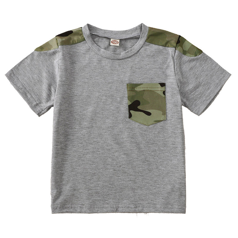 Boy Camo Decor Pocket T-shirt Wholesale 88012997