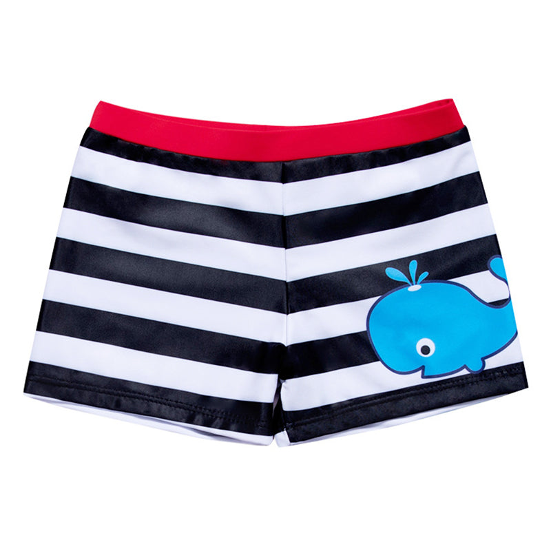 Boy Whale Print Stripe Swimming Trunks Wholesale 94312472