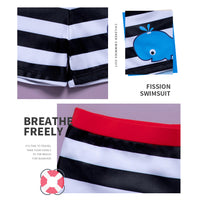 Load image into Gallery viewer, Boy Whale Print Stripe Swimming Trunks Wholesale 94312472
