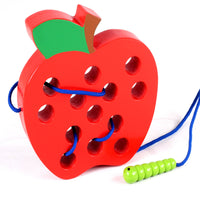 Load image into Gallery viewer, Bug Eat Fruit Threading Early Educational Wooden Toy Wholesale 76952775
