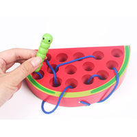Load image into Gallery viewer, Bug Eat Fruit Threading Early Educational Wooden Toy Wholesale 76952775
