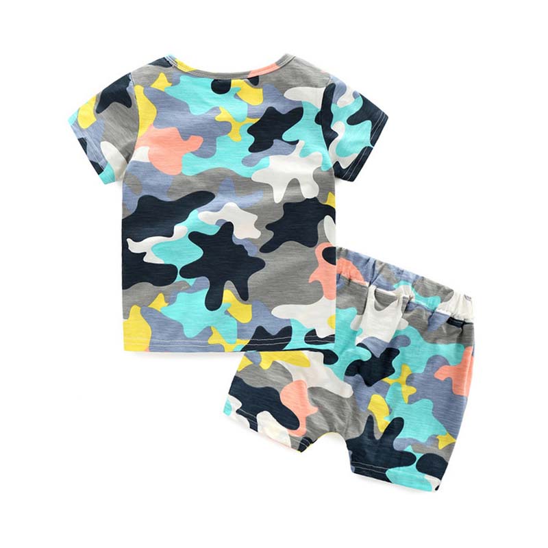 Camo Pattern Boy Outfit Tee & Shorts Wholesale 11552522